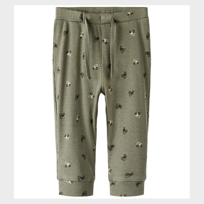 Name It Bukser - Rib - NbmNivan - Dusty Olive m. Print