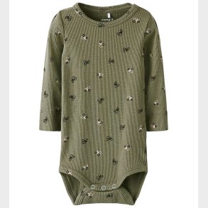 Name It Body l/� - Rib - NbmNivan - Dusty Olive m. Print
