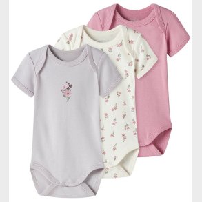 Name It Bodyer k/� - 3-pak - Noos - NbfBody - Jet Stream/w/ Lila
