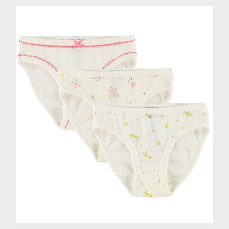 Petit Bateau Trusser - 3-pak - Hvid m. Blomster