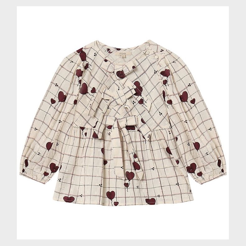 Fliink Bluse - Ilove - Sandshell Heart AOP