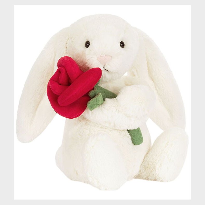 Jellycat Bamse - 31x12 cm - Cream Bunny with Rose