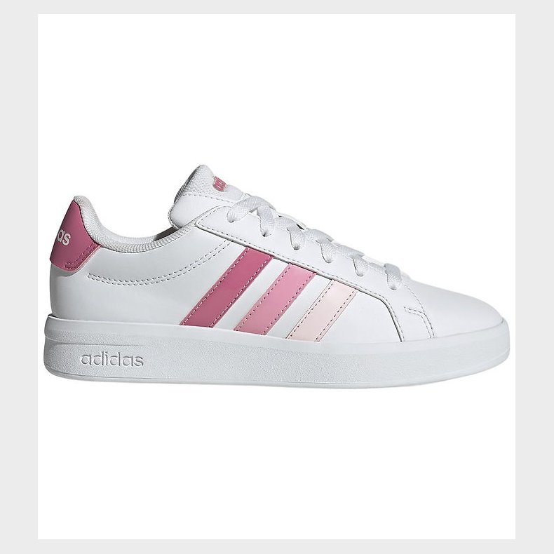 adidas performance Sko - Grand Court 3.0 J - Ftwwht/Pnkfus/Blipn