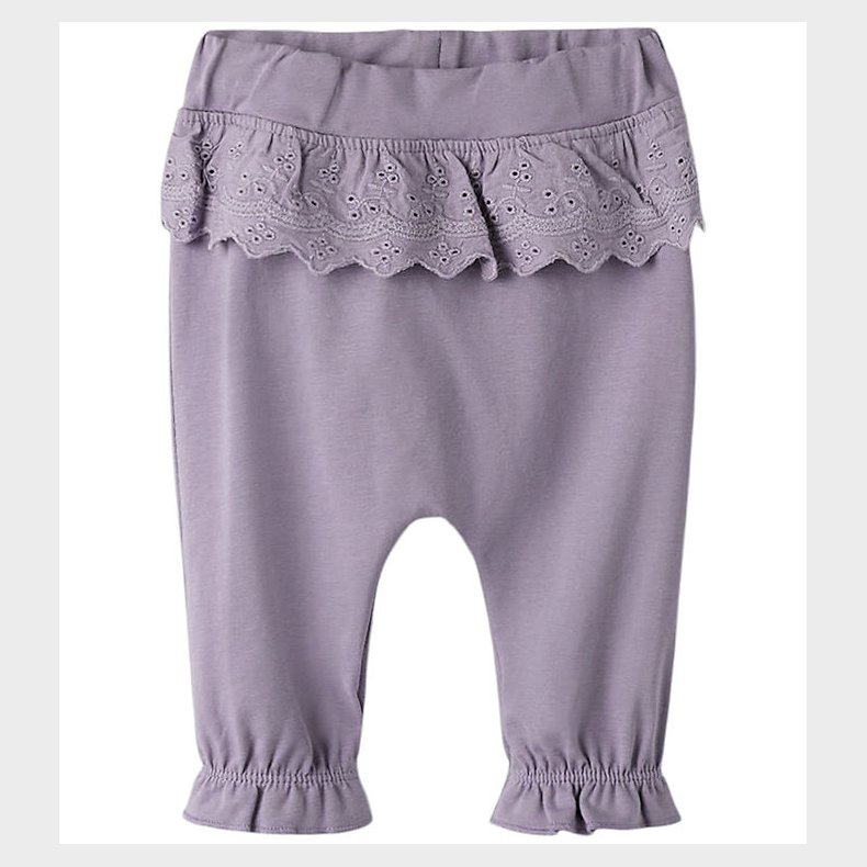 Name It Bukser - NbfTroja - Lavender Gray m. Fl�ser