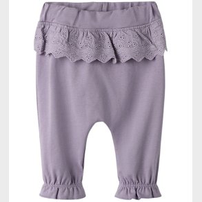 Name It Bukser - NbfTroja - Lavender Gray m. Fl�ser