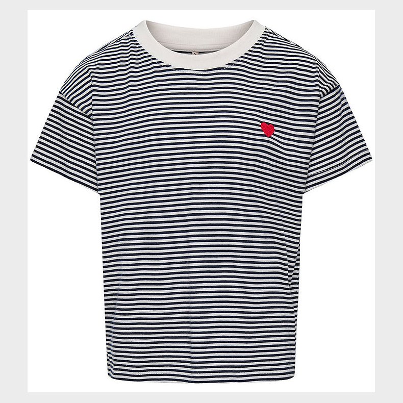 Kids Only T-shirt - KogPisa - Cloud Dancer/Sky Captain Y/D Strip