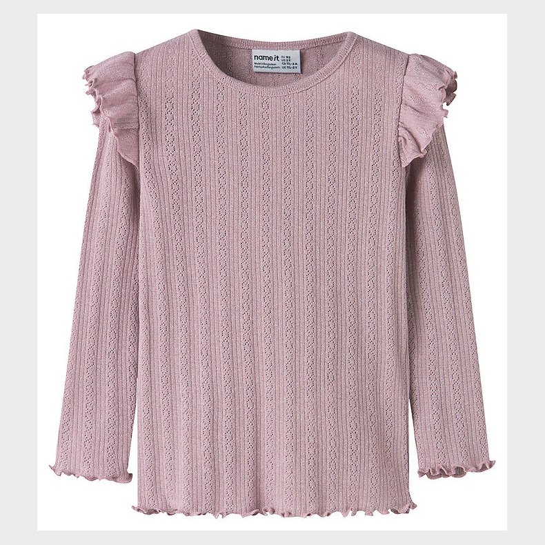 Name It Bluse - Rib/Hulm�nster - NmfBlitta - Dawn Pink/Melange
