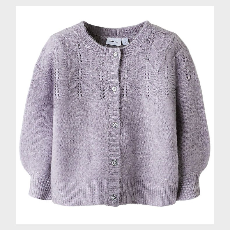 Name It Cardigan - Strik/Hulm�nster - NmfBatrilla - Lavender Gra