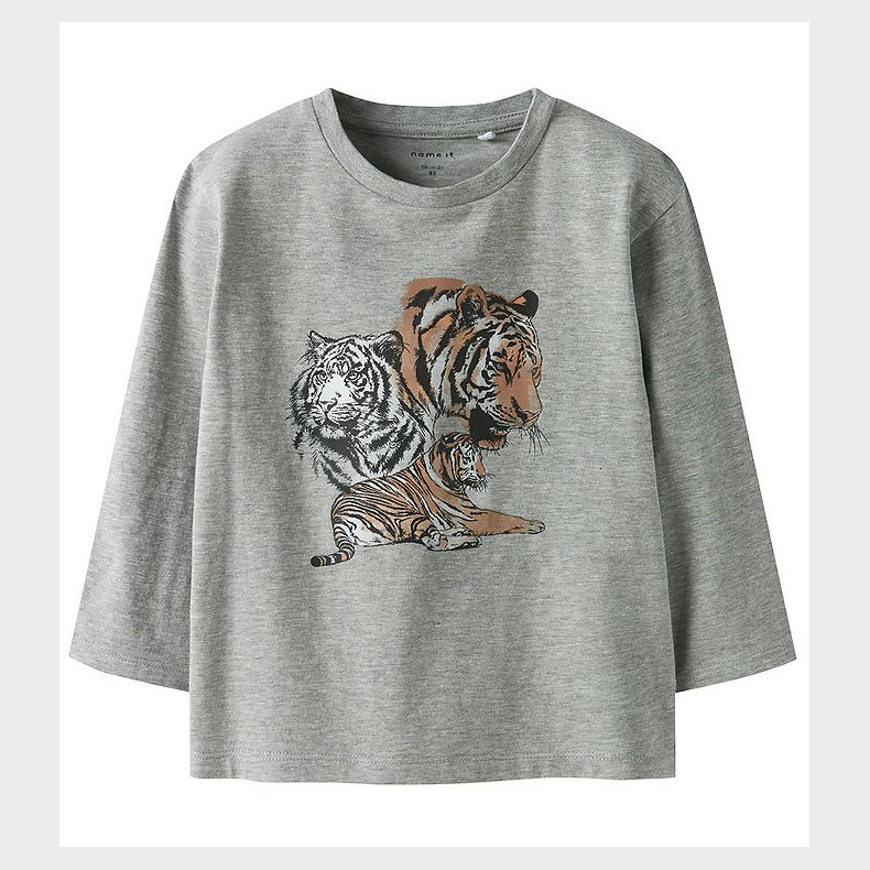 Name It Bluse - NmmThornton - Grey Melange m. Print