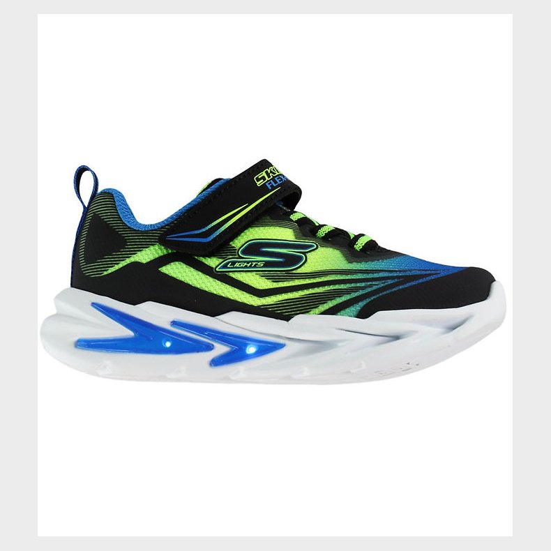 Skechers Sko m. Lys - Flex Glow Ultra - Blue/ Lime