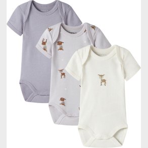 Name It Bodyer k/� - Noos - NbfBody - 3-pak - Lilac Marble/W/Jet