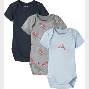 Name It Bodyer k/� - Noos - NbfBody - 3-pak - Grey Melange/W/Cas