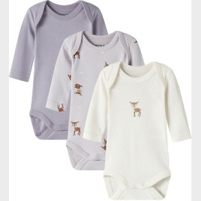 Name It Bodyer l/� - Noos - NbfBody - 3-pak - Lilac Marble/W/Jet