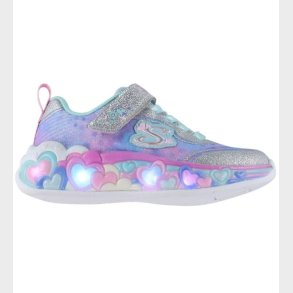 Skechers Sko - Heart Lights - Silver/Multi