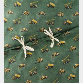 N�rgaard Madsens Senget�j - Baby - Gr�n m. Arbejdsmaskiner