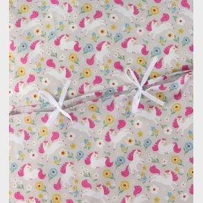 N�rgaard Madsens Senget�j - Voksen - Beige m. Enhj�rninger