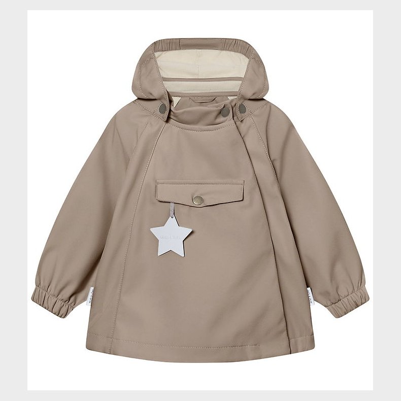 Mini A Ture Softshelljakke m. Fleece - MatWai - Grey Brown