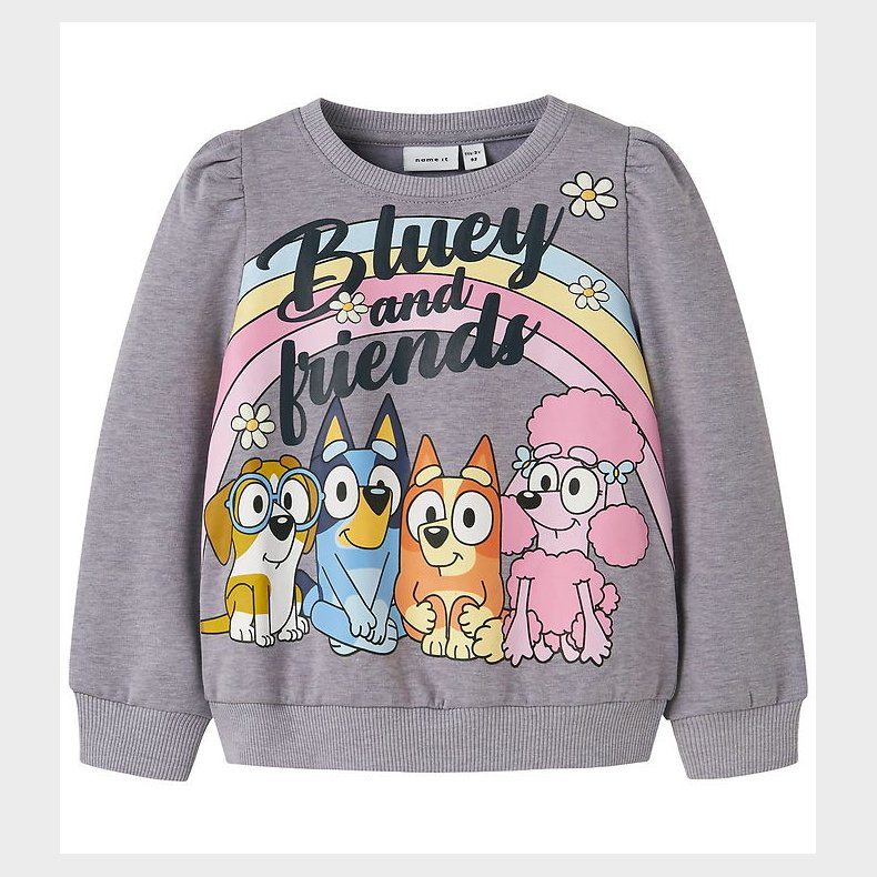 Name It Sweatshirt - NmfJenney - Bluey - Lavender Gray/ Melange