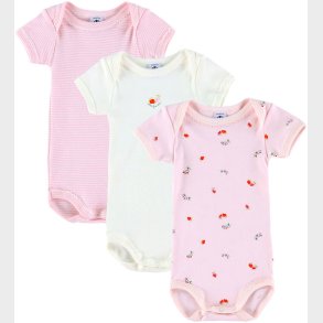Petit Bateau Body k/� - 3-pak - Hvid/Rosa