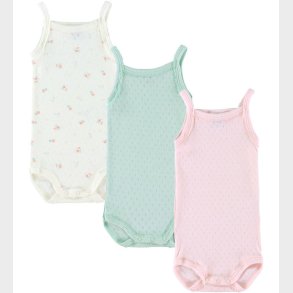 Petit Bateau Body u/� - Pointelle - 3-pak - Rosa/Hvid/Gr�n