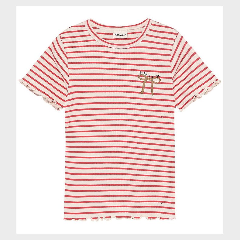 Minymo T-shirt - Rib - Spiced Coral