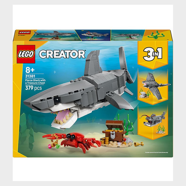 LEGO® Creator - Farlig Haj Med Skattekiste 31381 - 379 Dele