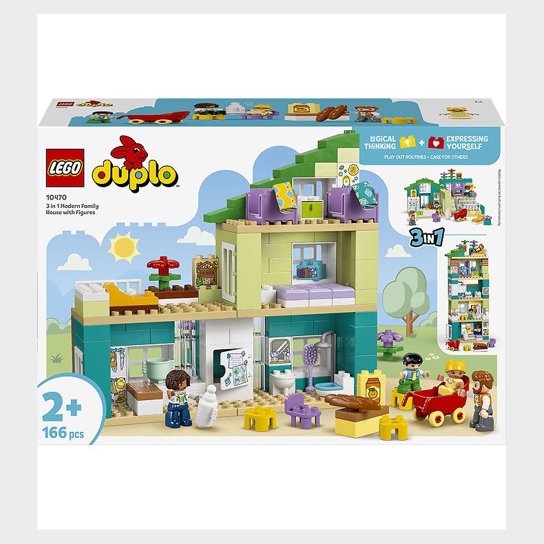 LEGO® Duplo - Moderne Familiehus Med Figurer 10470 - 3-i-1 - 166