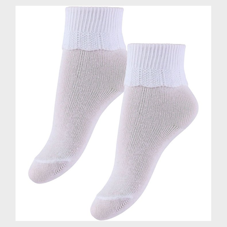 Konges Sl�jd Str�mper - 2-pak - Optic White m. Fl�ser