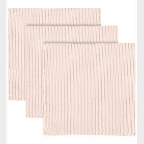 Konges Sl�jd Stofbleer - 65x65 cm - 3-pak - Stripie Petite Rose