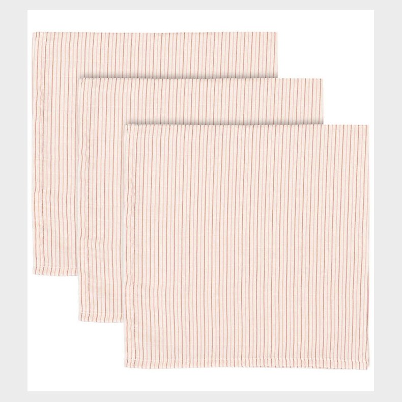 Konges Sl�jd Stofbleer - 65x65 cm - 3-pak - Stripie Petite Rose