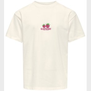 Kids Only T-shirt - KogCarina - Loose - Cloud Dancer/Raspberry