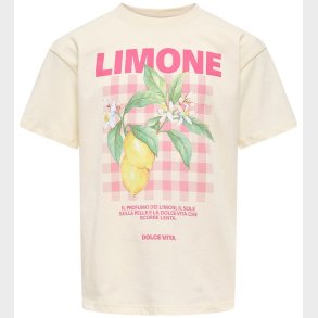 Kids Only T-shirt - KogCarina - Loose - Tofu/Limone