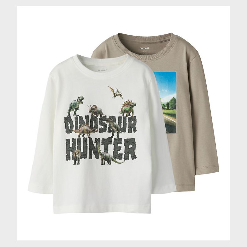 Name It Bluse - 2-pak - NmmVoto - Vintage Khaki/Cloud Dancer