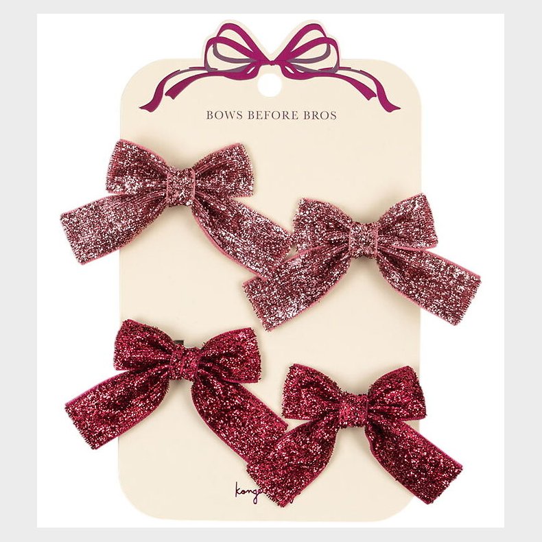 Konges Sl�jd H�rsp�nder - 4-pak - Glitter - Pink Mix