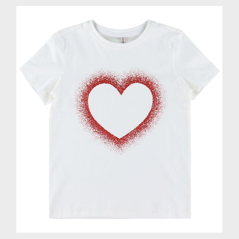 Kids Only T-shirt - KogCandy - Cloud Dancer/Glitter Heart