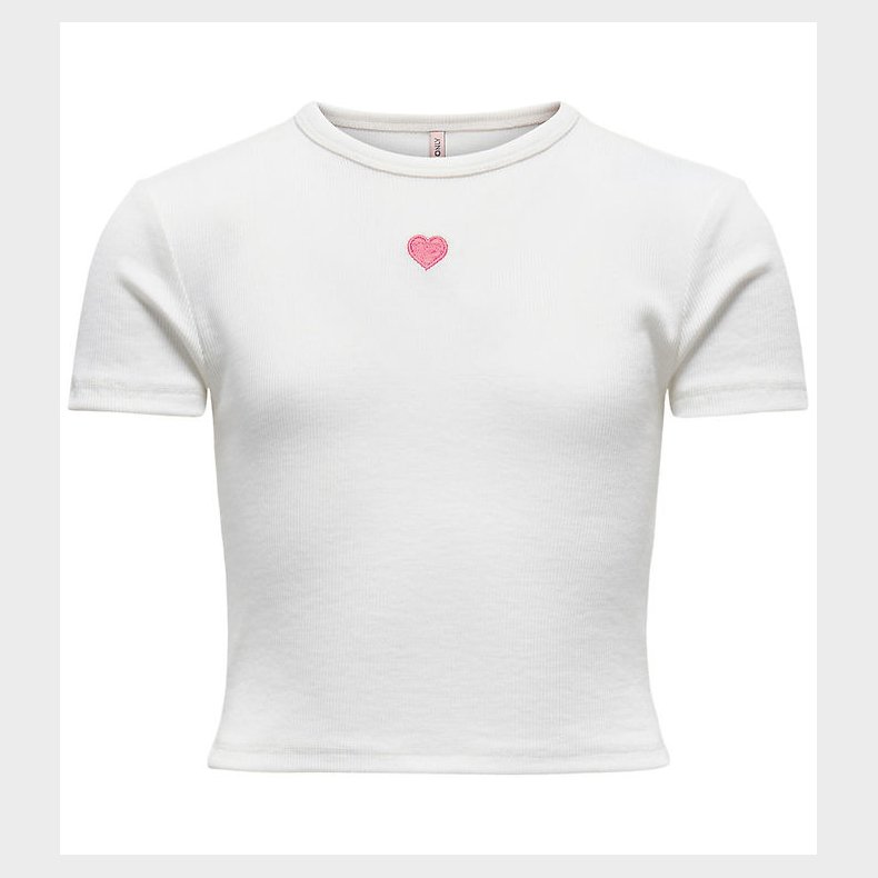 Kids Only T-shirt - Rib - KogElva - Cloud Dancer/Heart/Romance R