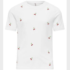 Kids Only T-shirt - Noos - KogKetty - Bright White/Cherries