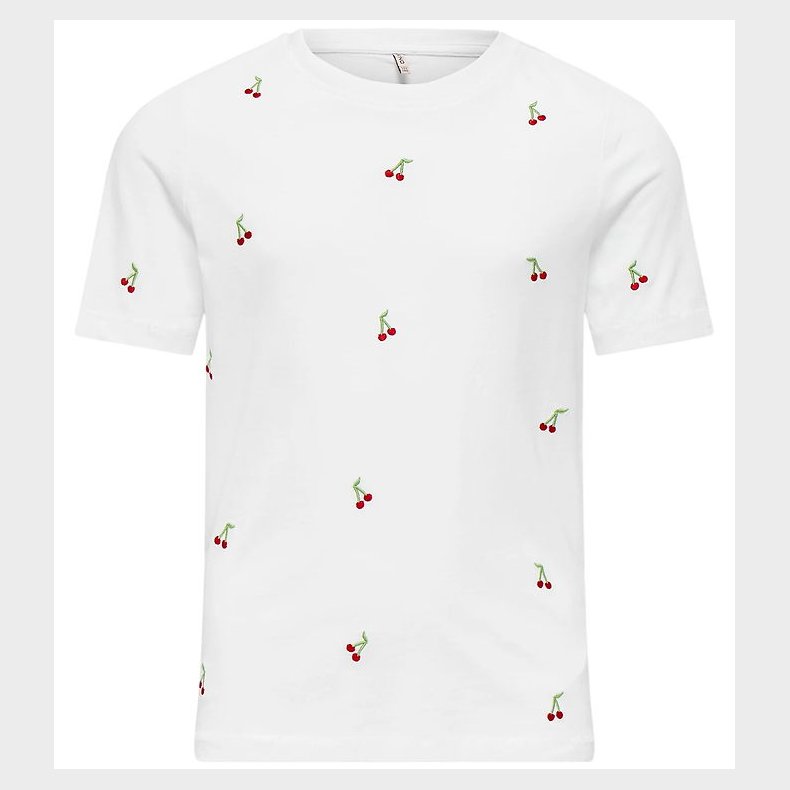 Kids Only T-shirt - Noos - KogKetty - Bright White/Cherries