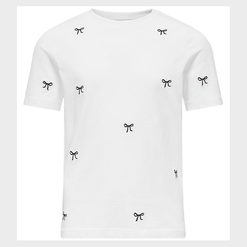 Kids Only T-shirt - Noos - KogKetty - Bright White/Black Bows