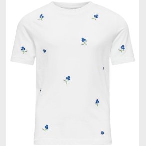 Kids Only T-shirt - Noos - KogKetty - Bright White/Blue Flowers