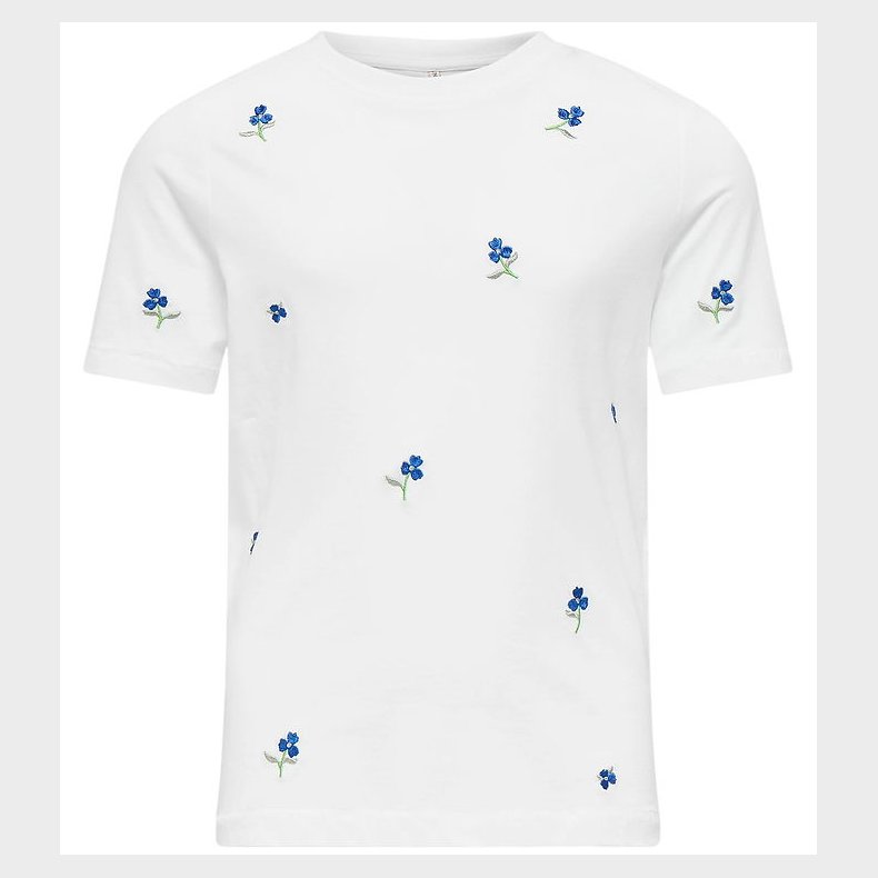 Kids Only T-shirt - Noos - KogKetty - Bright White/Blue Flowers