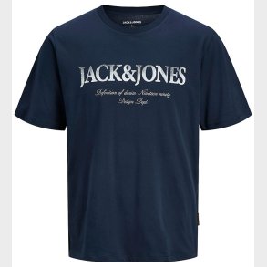 Jack & Jones T-shirt - JjDevin - Navy Blazer m. Print