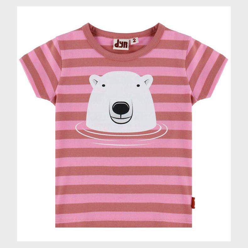 Dyr-Cph T-Shirt - Dyrgrowl Tee AOP/STRIB - Lovely Rose/Antique R