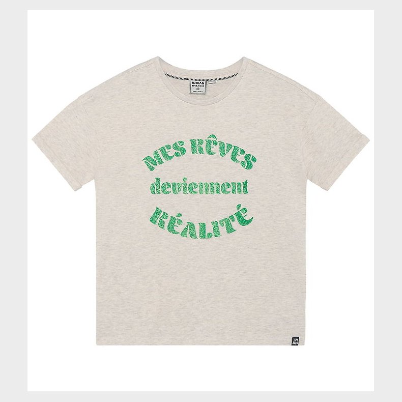 Indian Blue Jeans T-shirt - Wide Fit - Light Sand Melange