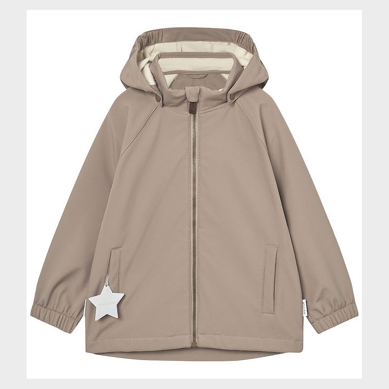 Mini A Ture Softshelljakke m. Fleece - MatAden - Grey Brown