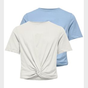 Kids Only T-shirts - KogRex - 2-pak - Soft Chambray/Cloud Dancer