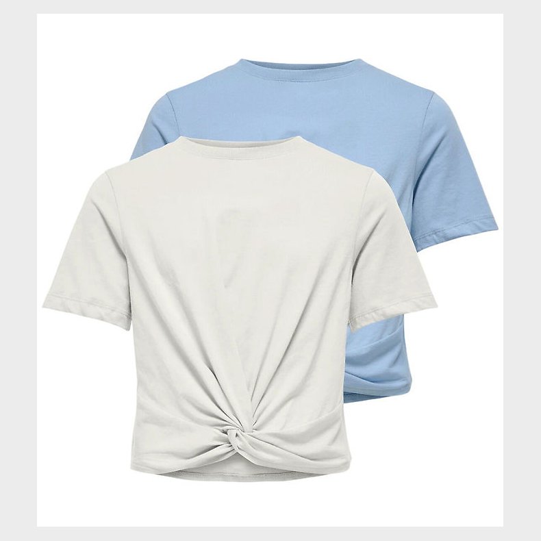 Kids Only T-shirts - KogRex - 2-pak - Soft Chambray/Cloud Dancer