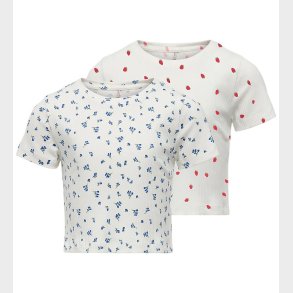 Kids Only T-shirts - Rib - KogBella - 2-pak - Cloud Dancer/Mazar