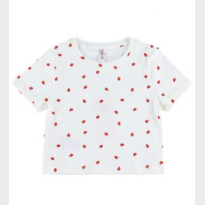 Kids Only T-shirt - Noos - KogBella - Cloud Dancer/Strawberries