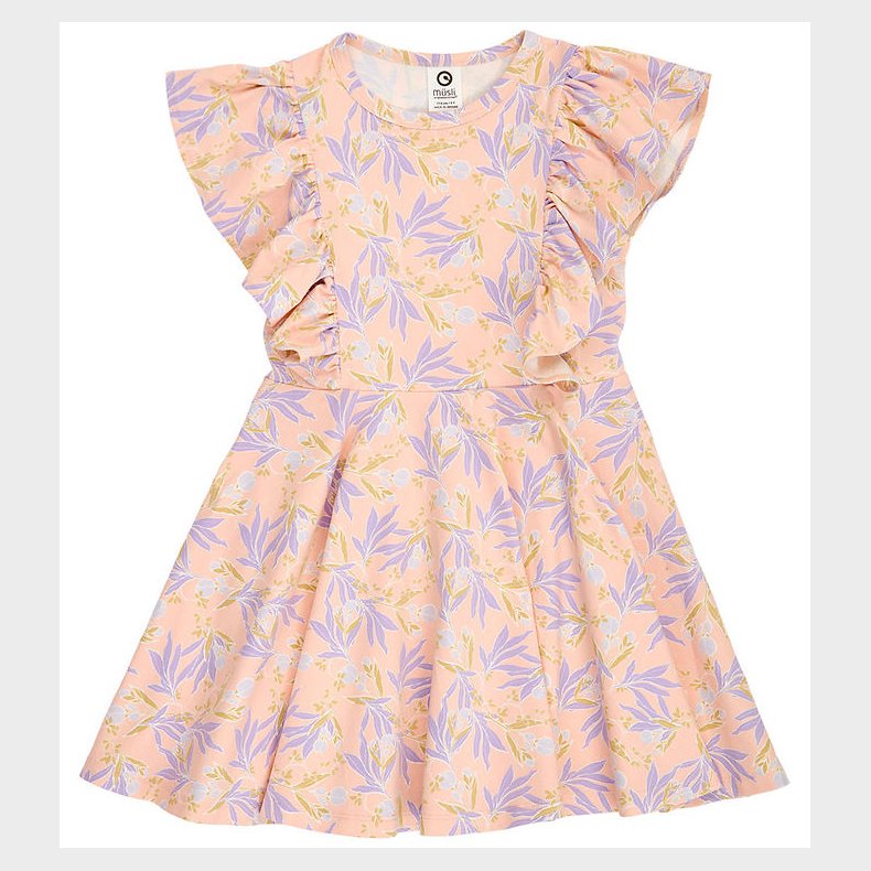 M�sli Kjole - Peony Ruffle - Peach/ Bloom/ Dream